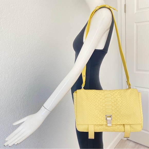 Proenza Schouler Yellow Python Courier Shouder bag - Picture 14 of 15